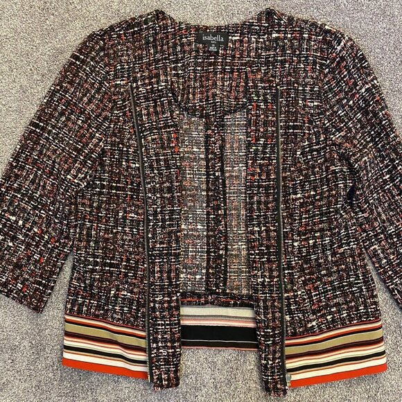 Isabella Suits Women's Jacket Coat Size 14 Check Full Zip Long Sleeves EUC - Picture 2 of 8